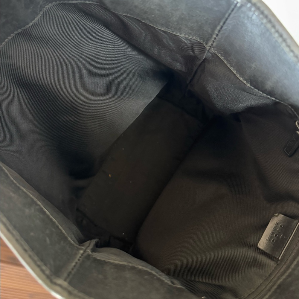 Gucci vintage black monogram tote bag canvas and leather - Picture 8 of 12